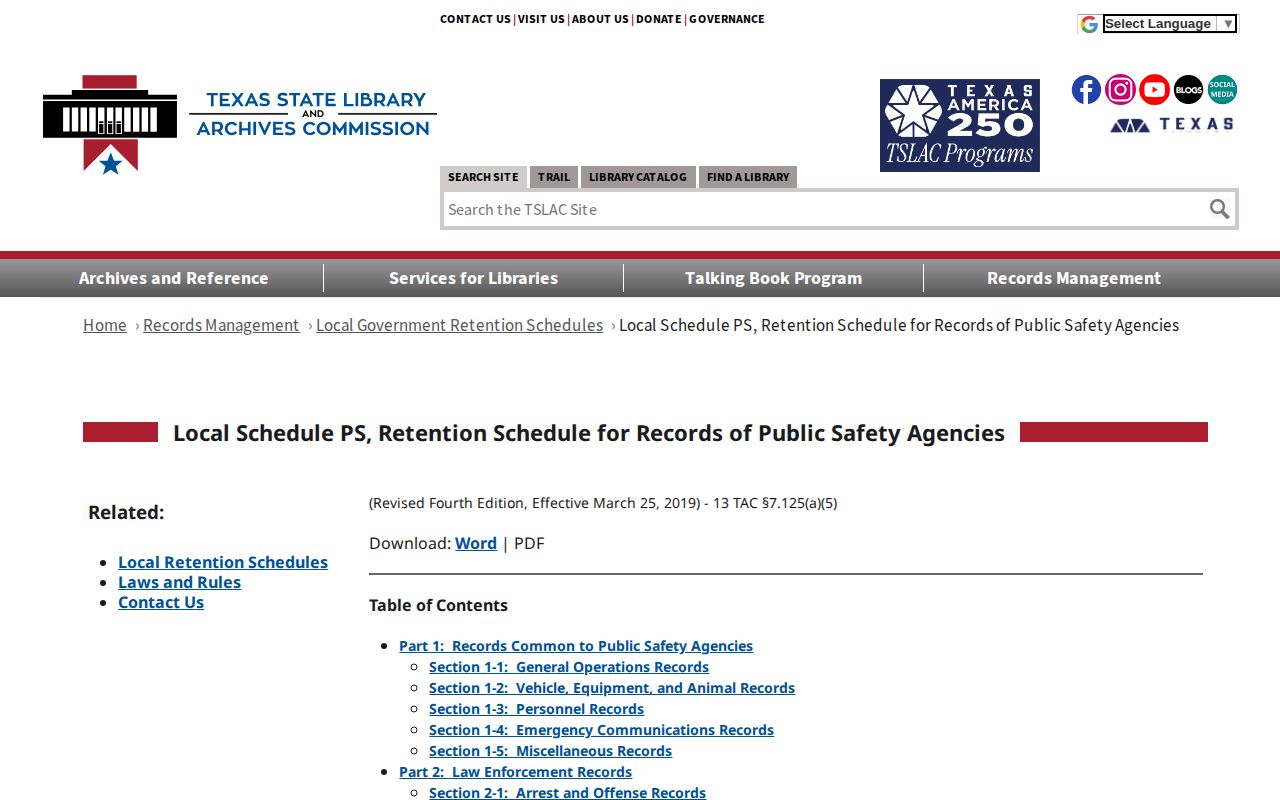 Texas retention source for Aransas County 72-hour release records